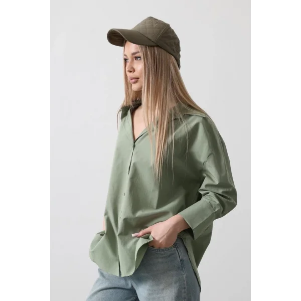 Yarım anşet Uzun Gömlek  Haki