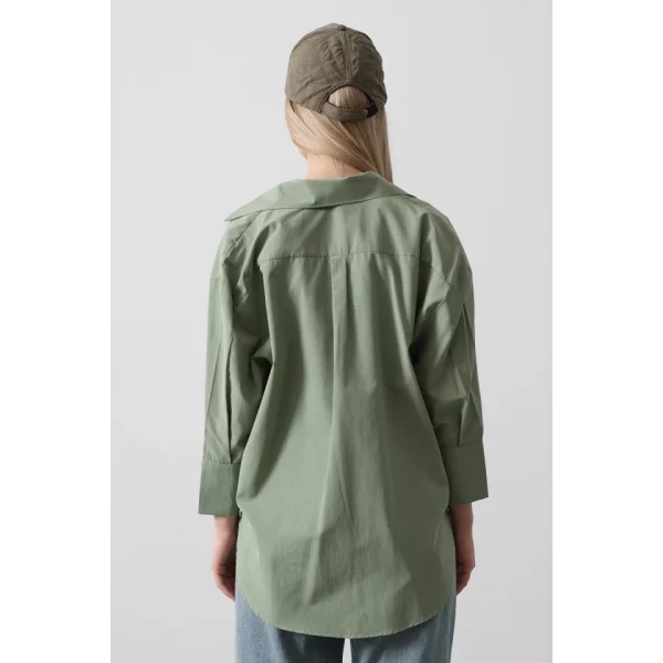 Yarım anşet Uzun Gömlek  Haki