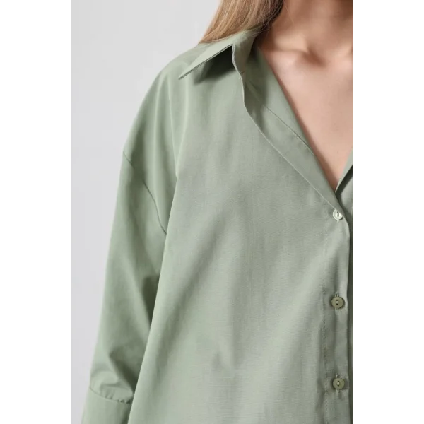 Yarım anşet Uzun Gömlek  Haki