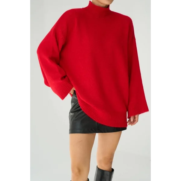 Yarım Balıkçı Uzun Kazak  Kırmızı