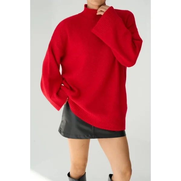 Yarım Balıkçı Uzun Kazak  Kırmızı