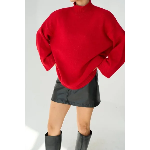 Yarım Balıkçı Uzun Kazak  Kırmızı