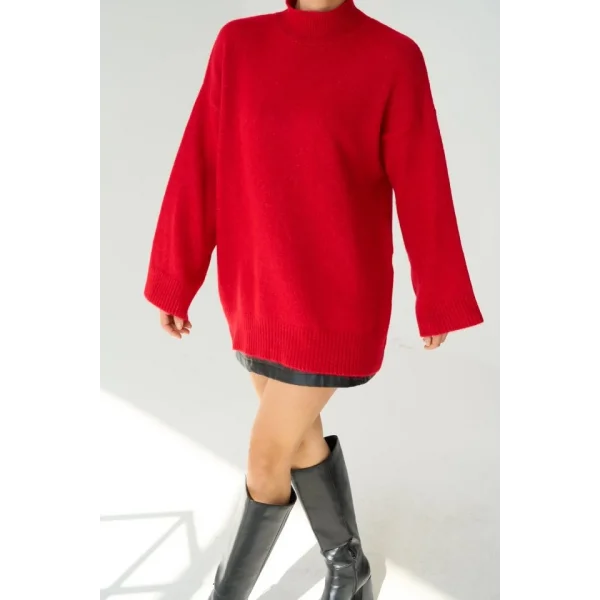 Yarım Balıkçı Uzun Kazak  Kırmızı