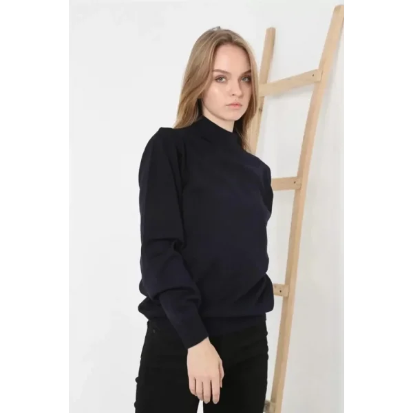 Yarım Balıkçı Yaka Triko Kazak  acivert