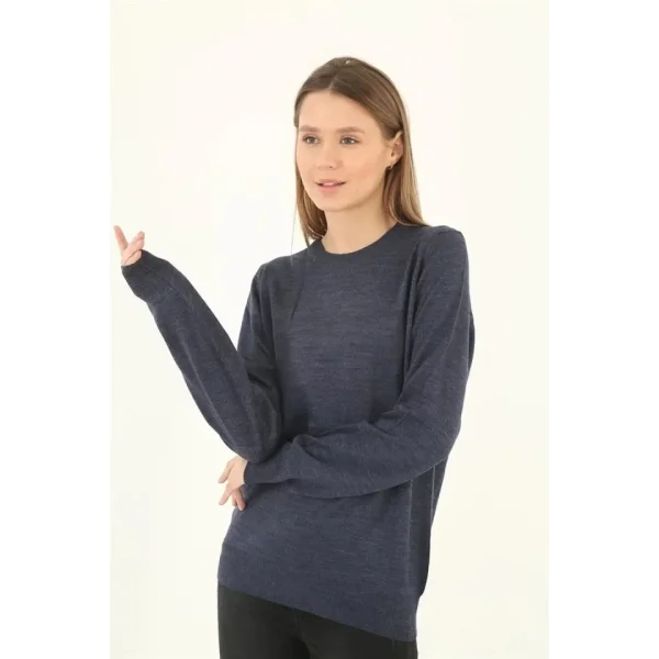 Yarım Balıkçı Yaka Triko Kazak  İndigo