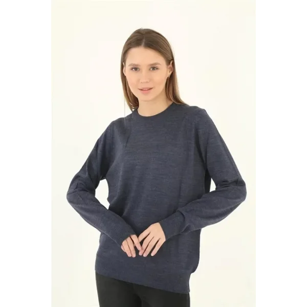 Yarım Balıkçı Yaka Triko Kazak  İndigo