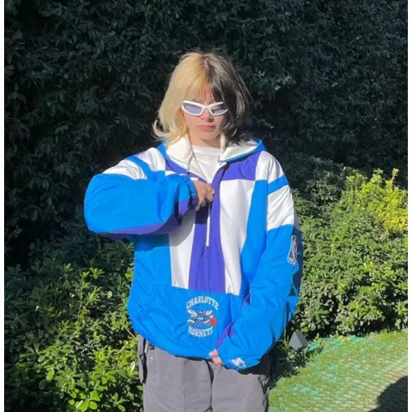 Yarım Fermuarlı İçi Astarlı Mont - Mavi