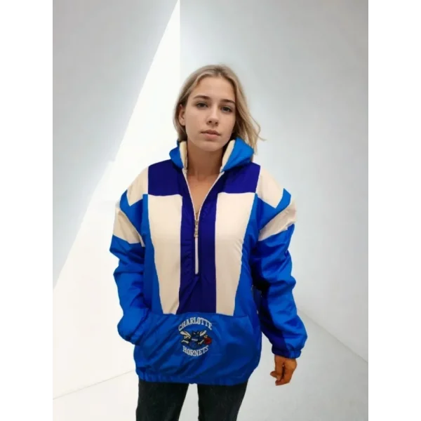 Yarım Fermuarlı İçi Astarlı Mont - Mavi