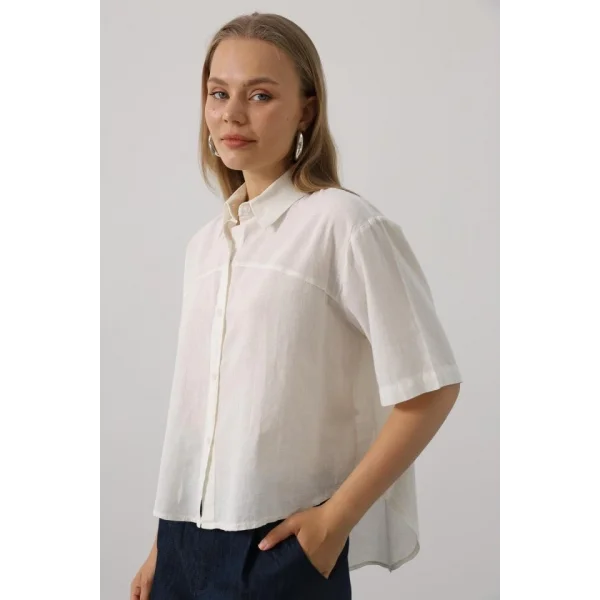 Yarım Kol Gömlek - Beyaz