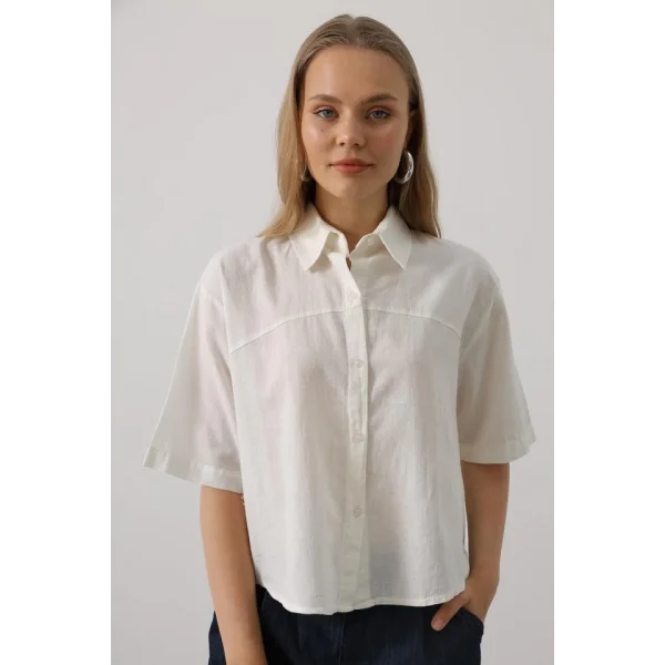 Yarım Kol Gömlek - Beyaz