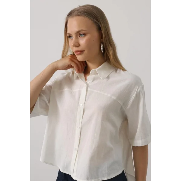 Yarım Kol Gömlek - Beyaz