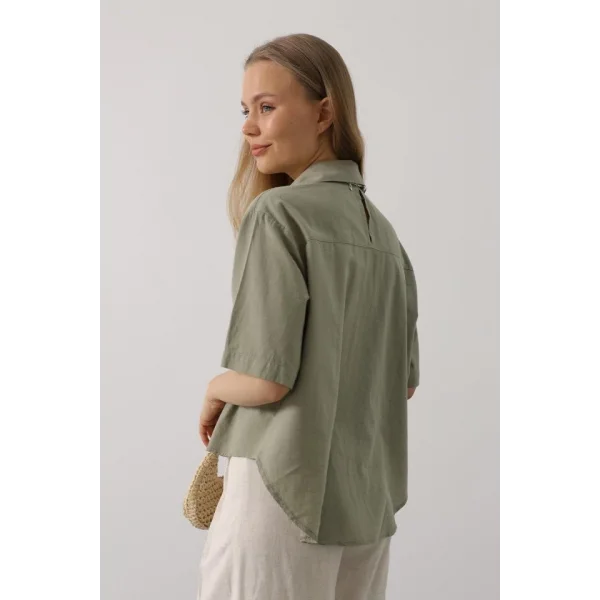 Yarım Kol Gömlek - Haki