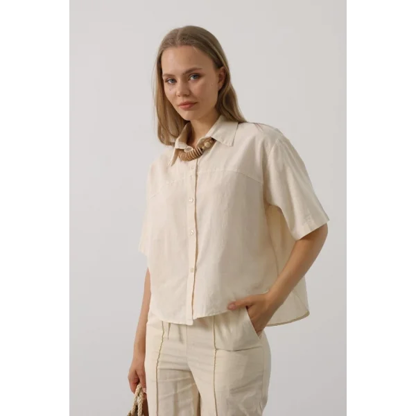 Yarım Kol Gömlek - Taş