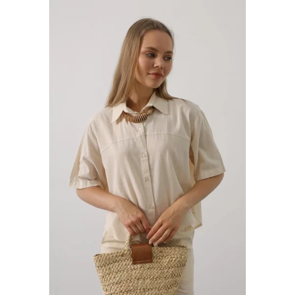 Yarım Kol Gömlek - Taş