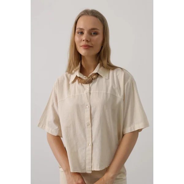 Yarım Kol Gömlek - Taş