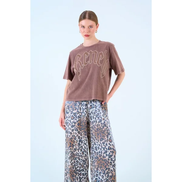 Yazılı Tshirt  KAHVE