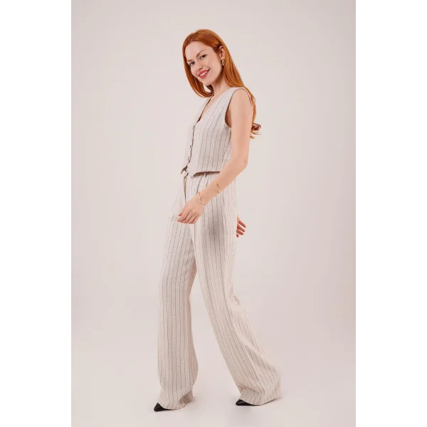 Yelek Ve Pantolon iyah Şeritli İkili Takım