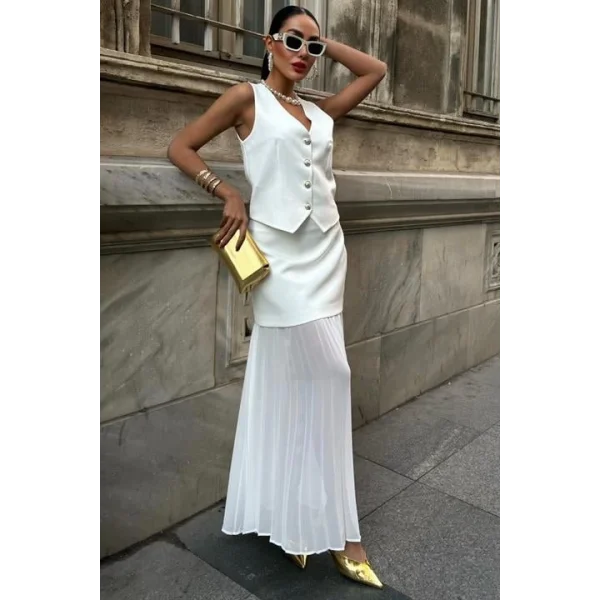 Yelek Ve Pilise Etekli Premium Takım 10096