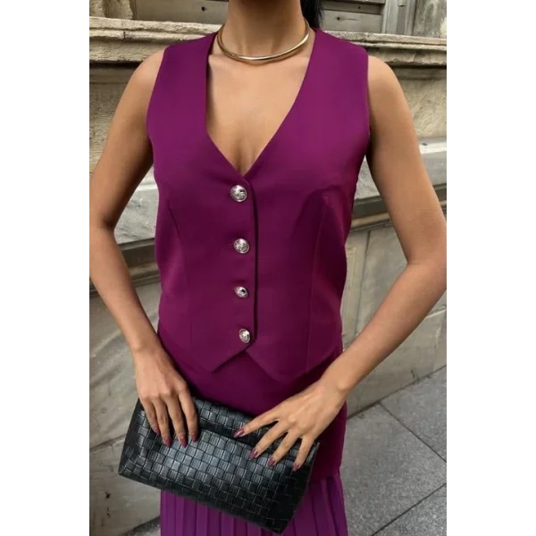 Yelek Ve Pilise Etekli Premium Takım 10096