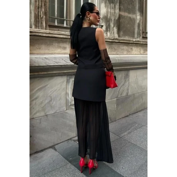 Yelek Ve Pilise Etekli Premium Takım 10096