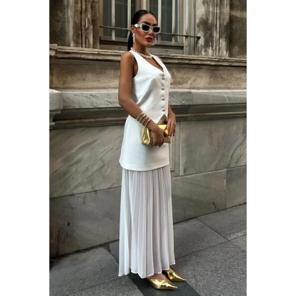 Yelek Ve Pilise Etekli Premium Takım 10096