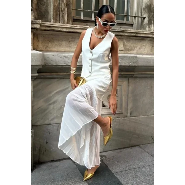 Yelek Ve Pilise Etekli Premium Takım 10096