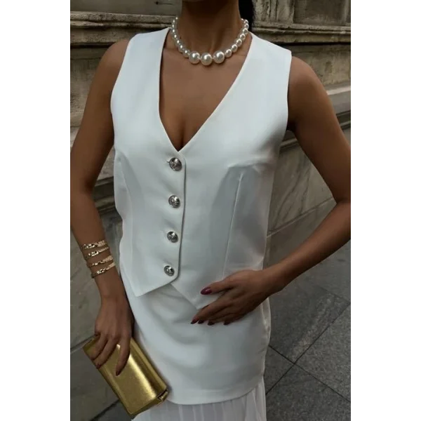 Yelek Ve Pilise Etekli Premium Takım 10096