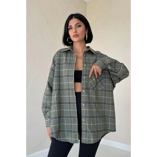 Yeşil Ekose Desenli Gömlek