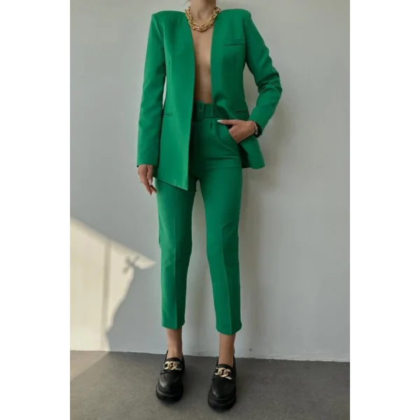 Yeşil por Ceket Ve Pantolon Takım