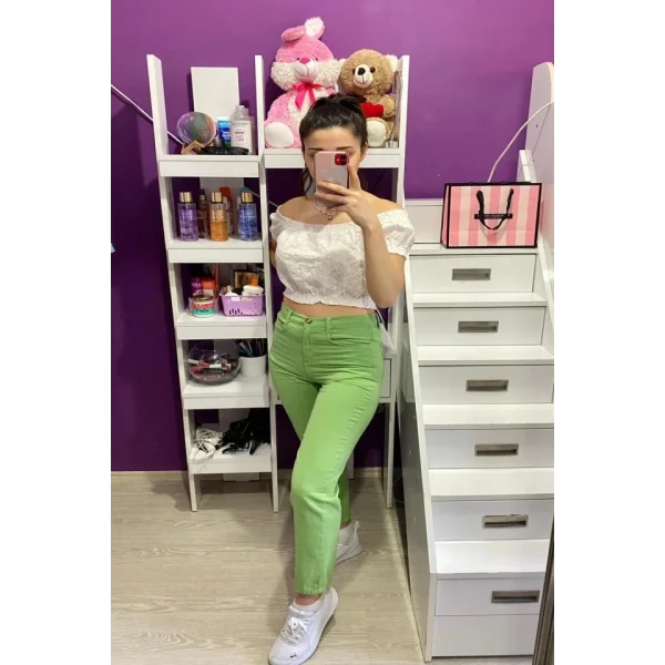 Yeşil Yıkamalı Gömlek Ve Pantolon Takım