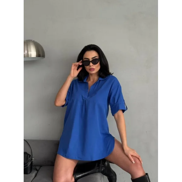 Yırtmaç Detaylı Tunik Gömlek