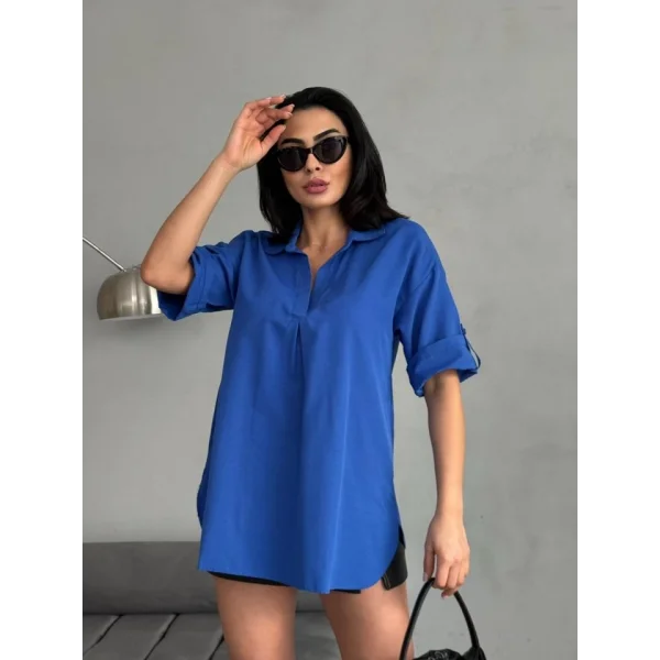 Yırtmaç Detaylı Tunik Gömlek