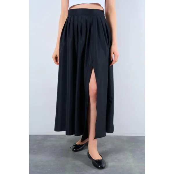 Yırtmaçlı Etek - Siyah