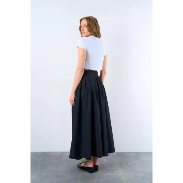 Yırtmaçlı Etek - Siyah