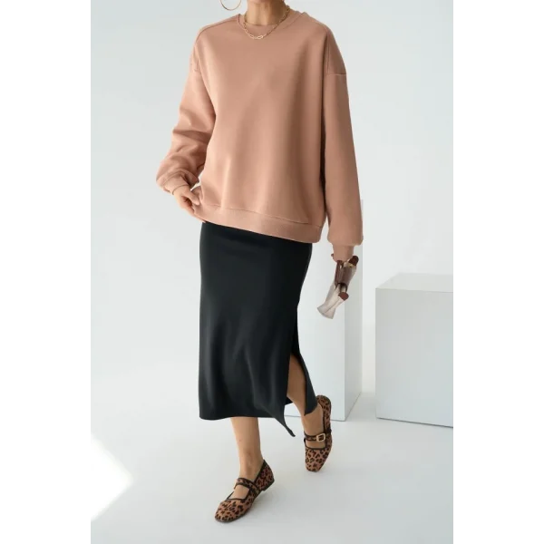 Yırtmaçlı Örme Etek  iyah