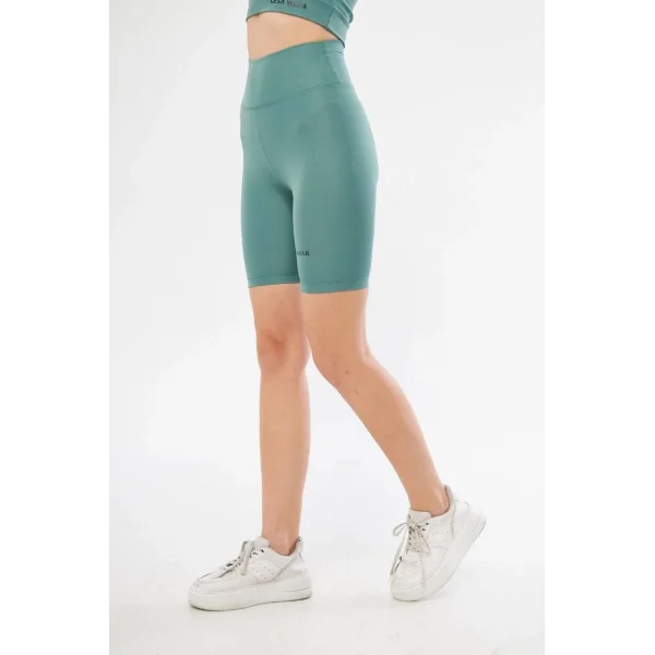Yüksek Bel Biker Sporcu Şort - Mint Yeşil