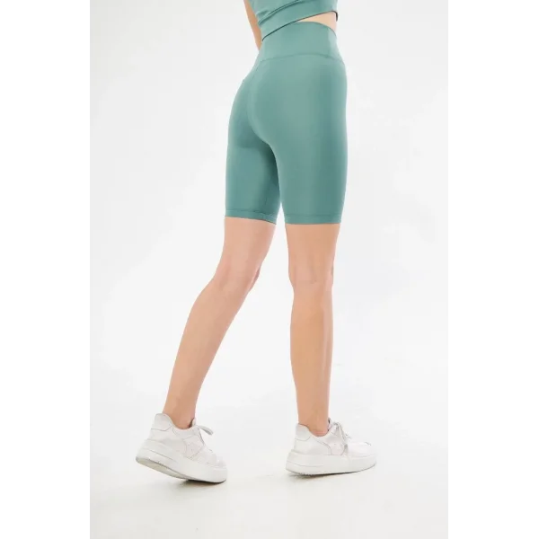 Yüksek Bel Biker Sporcu Şort - Mint Yeşil