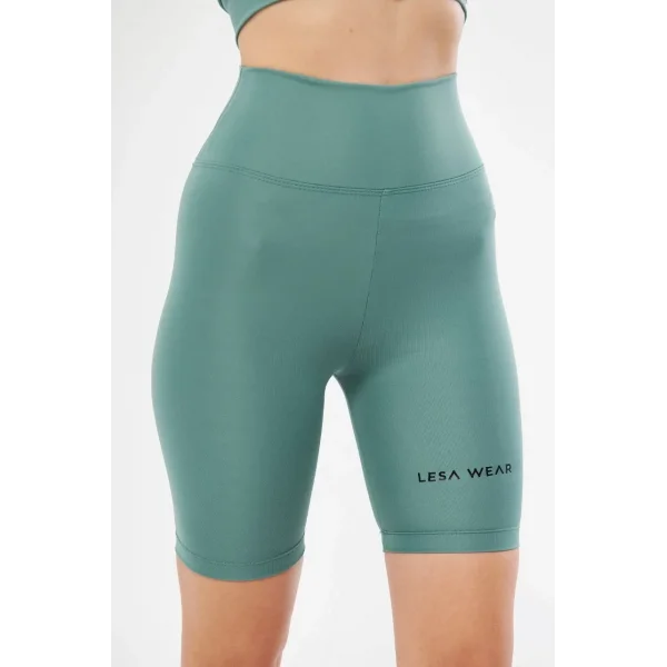 Yüksek Bel Biker Sporcu Şort - Mint Yeşil
