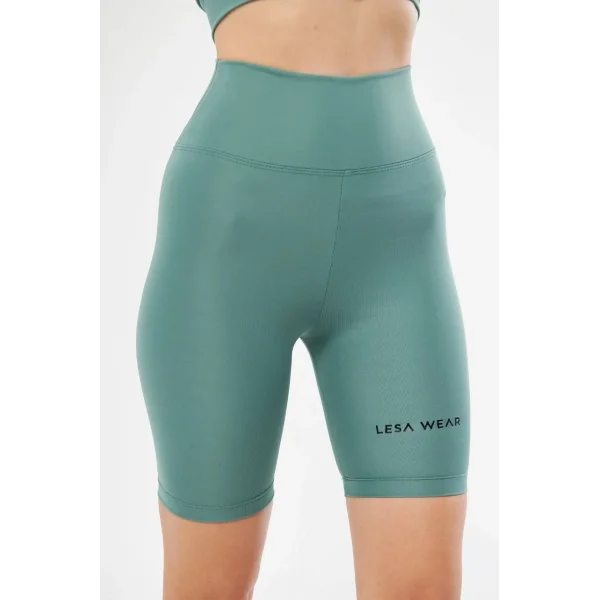 Yüksek Bel Biker Sporcu Şort - Mint Yeşili