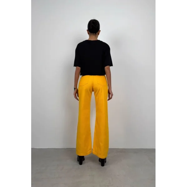 Yüksek Bel Boru Paça Jean