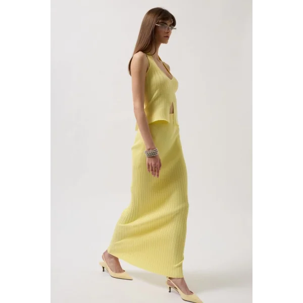 Yüksek Bel Dokulu Etek