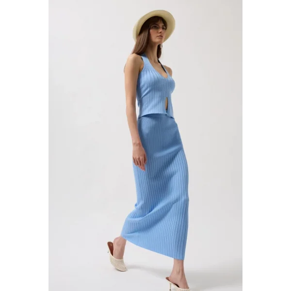 Yüksek Bel Dokulu Etek