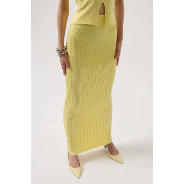 Yüksek Bel Dokulu Etek