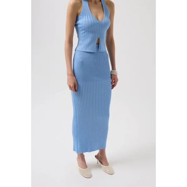 Yüksek Bel Dokulu Etek