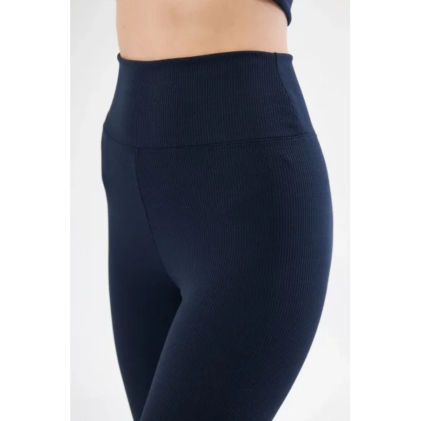 Yüksek Bel Fitilli Biker Baskılı Şort - Lacivert