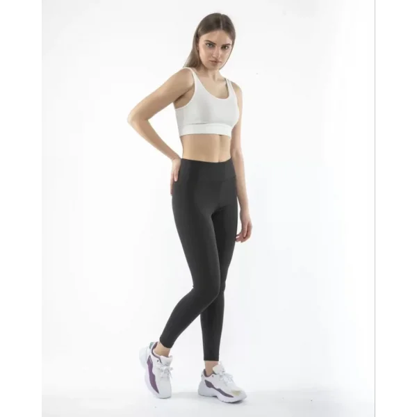 Yüksek Bel Geniş Kemer Dalgıç Tayt  iyah