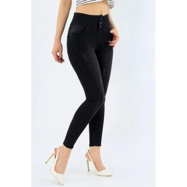 Yüksek Bel ikralı Jean Pantolon 90 Cm