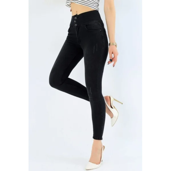 Yüksek Bel ikralı Jean Pantolon 90 Cm