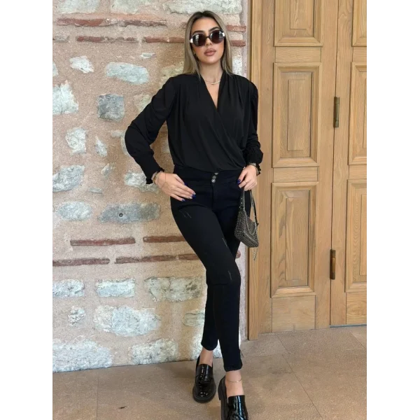 Yüksek Bel ikralı Jean Pantolon 90 Cm