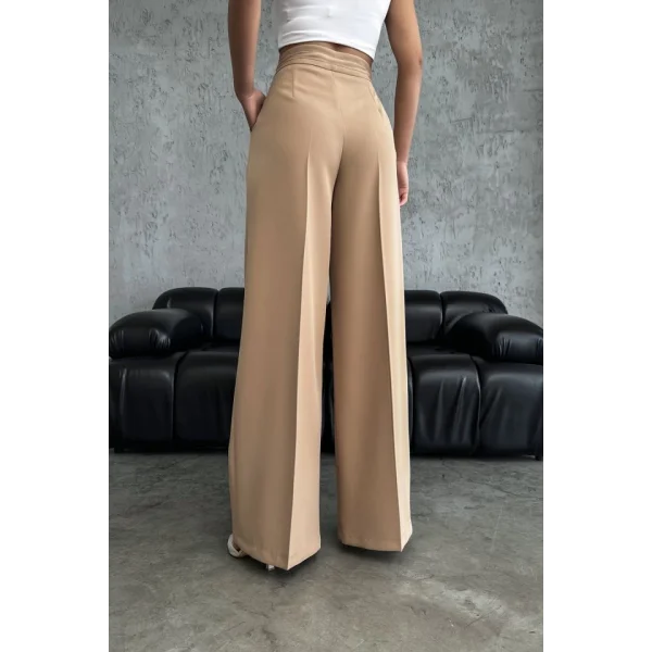 Yüksek Bel Kordon Detayli Pantolon